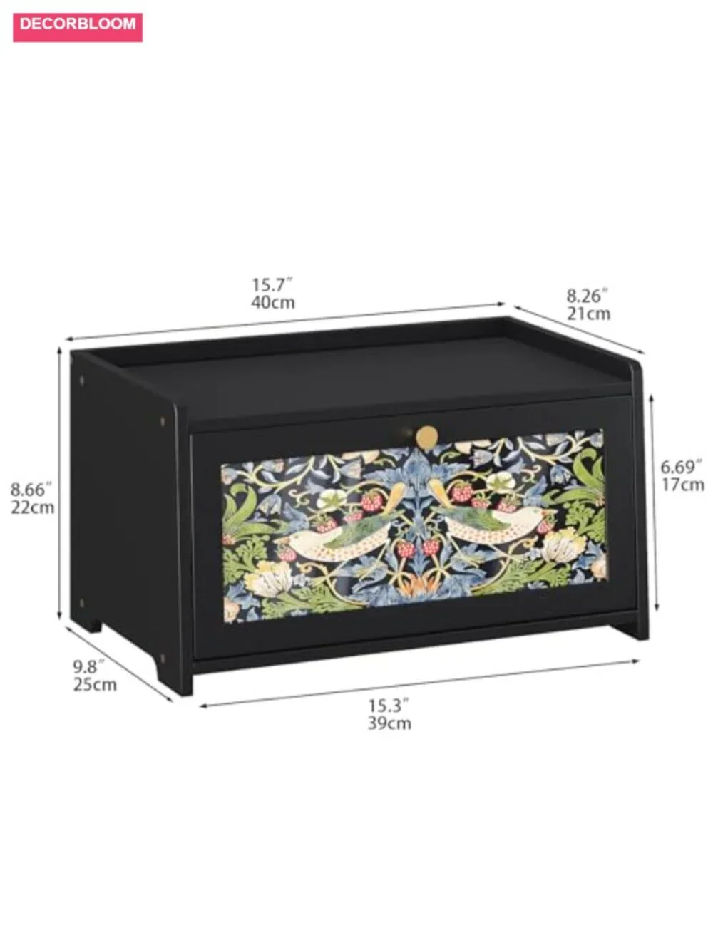 Bamboo Bread Box for Kitchen Counter with Acrylic Door - Farmhouse Storage